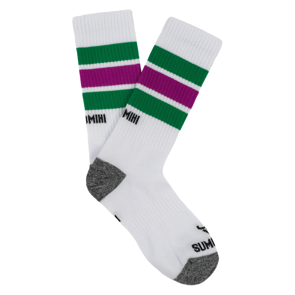 GREEN/GRAPE STRIPES SOCK